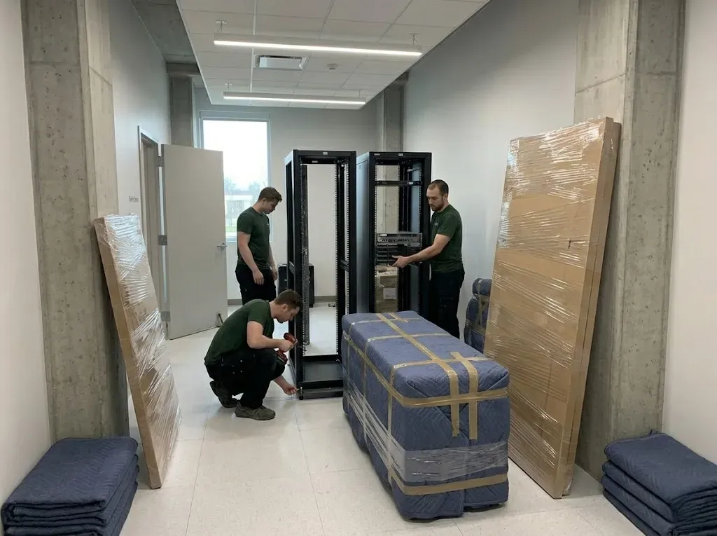 Specialized team handling server racks and IT infrastructure